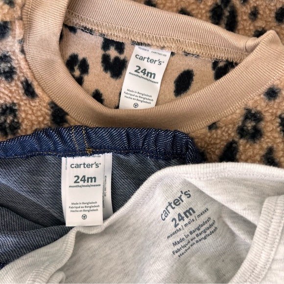 Baby Girl Carter's Leopard Print Pullover, Bodysuit & Pants Set SIZE 24M - Picture 12 of 16